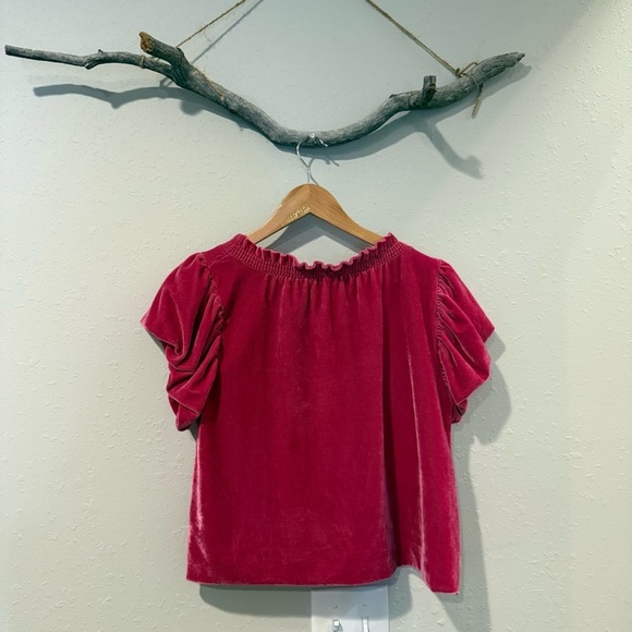 Free People Terese Velvet Top in Hot Pink - Picture 8 of 13
